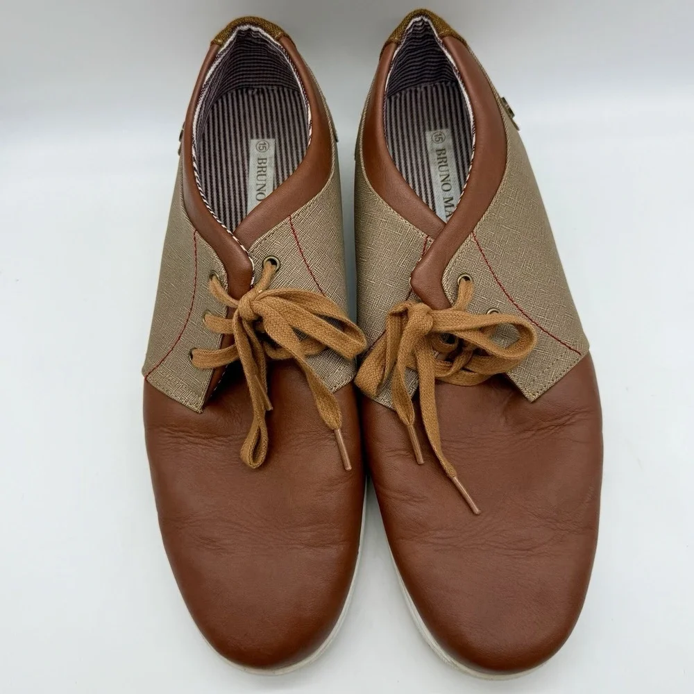 Bruno Marc New‎ York Mens Brown Oxford Rubber Sole Dress Shoe NY-03 Size 15